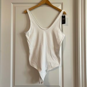 White Ribbed Bodysuit